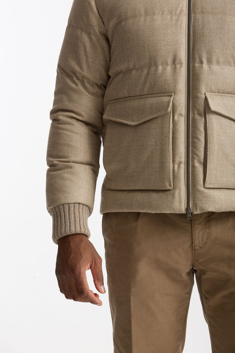 Piumino esterno in lana e seta beige men Herno - 7