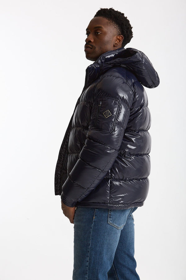 Piumino blu in nylon lucido men Herno