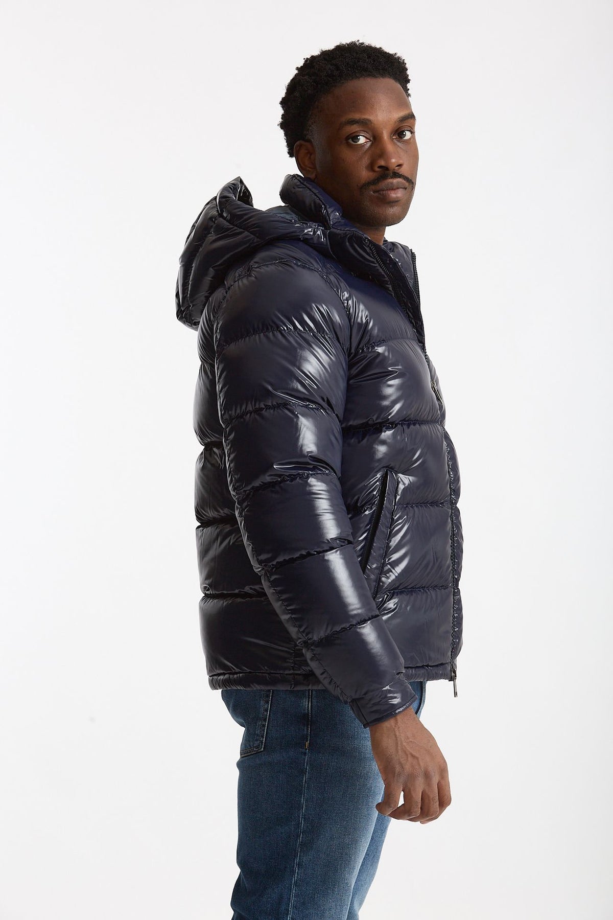 Piumino blu in nylon lucido men Herno - 5