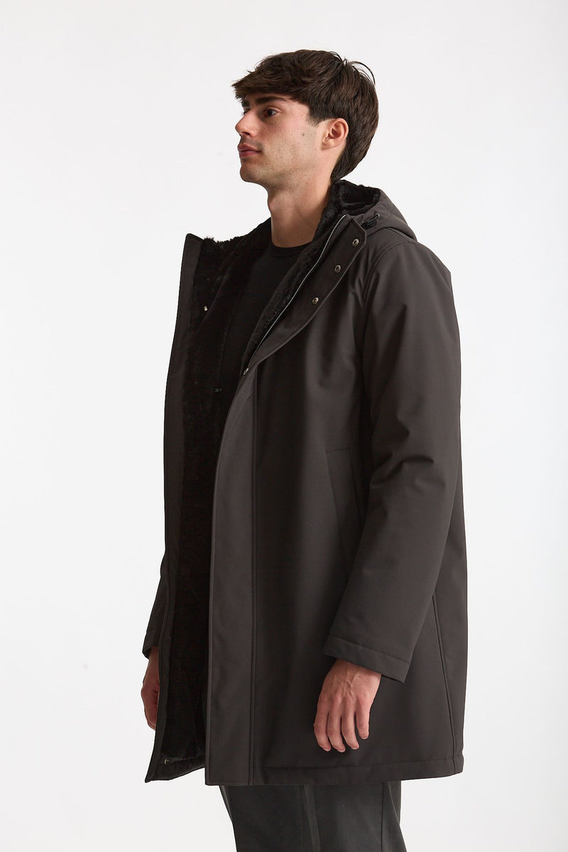 Parka esterno in nylon grigio antracite men Herno - 1