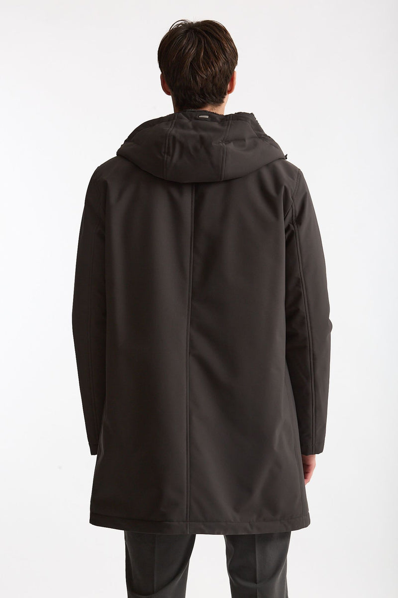 Parka esterno in nylon grigio antracite men Herno - 3