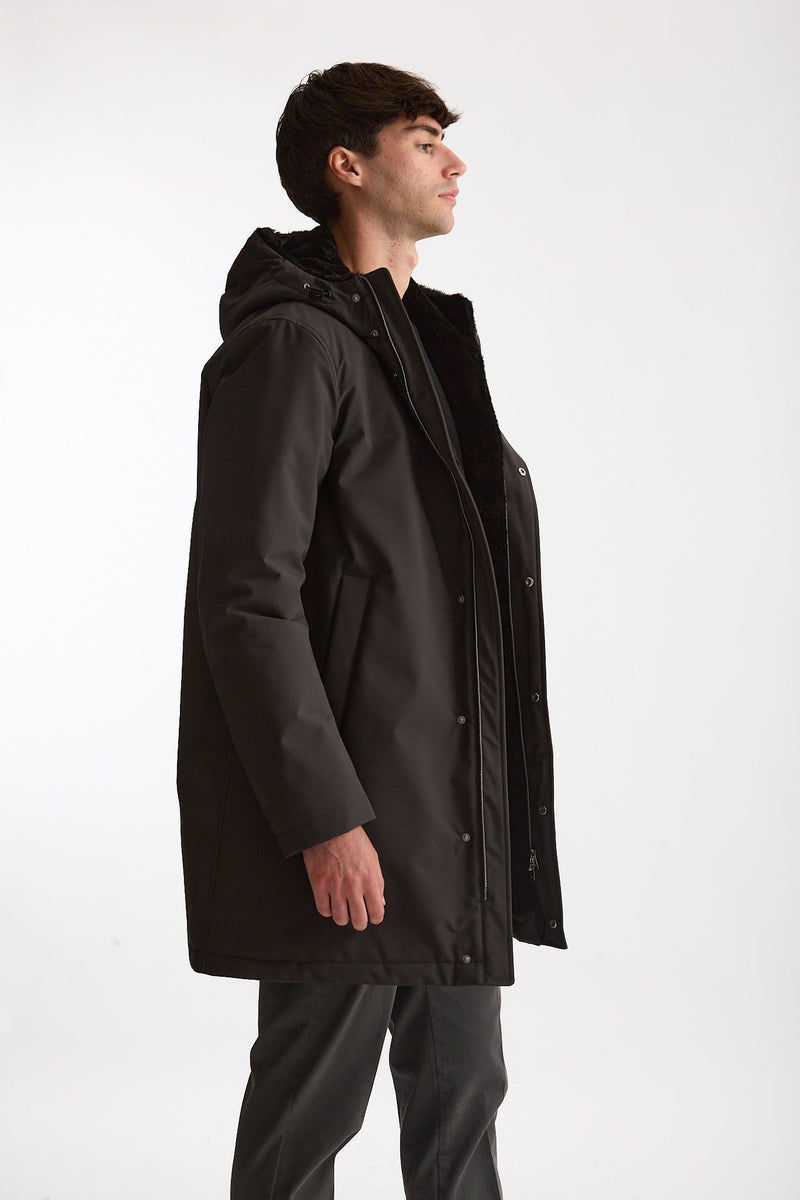 Parka esterno in nylon grigio antracite men Herno - 4