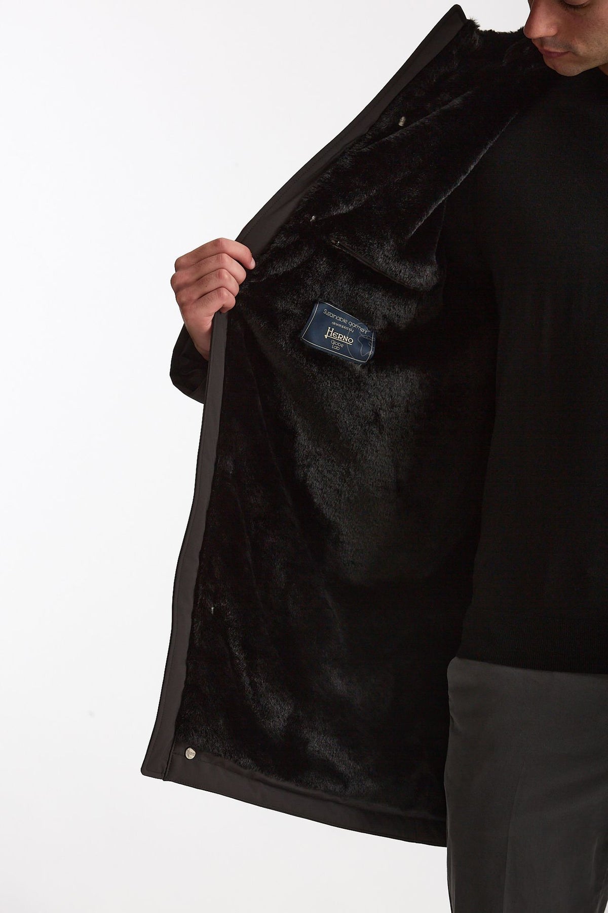 Parka esterno in nylon grigio antracite men Herno - 5