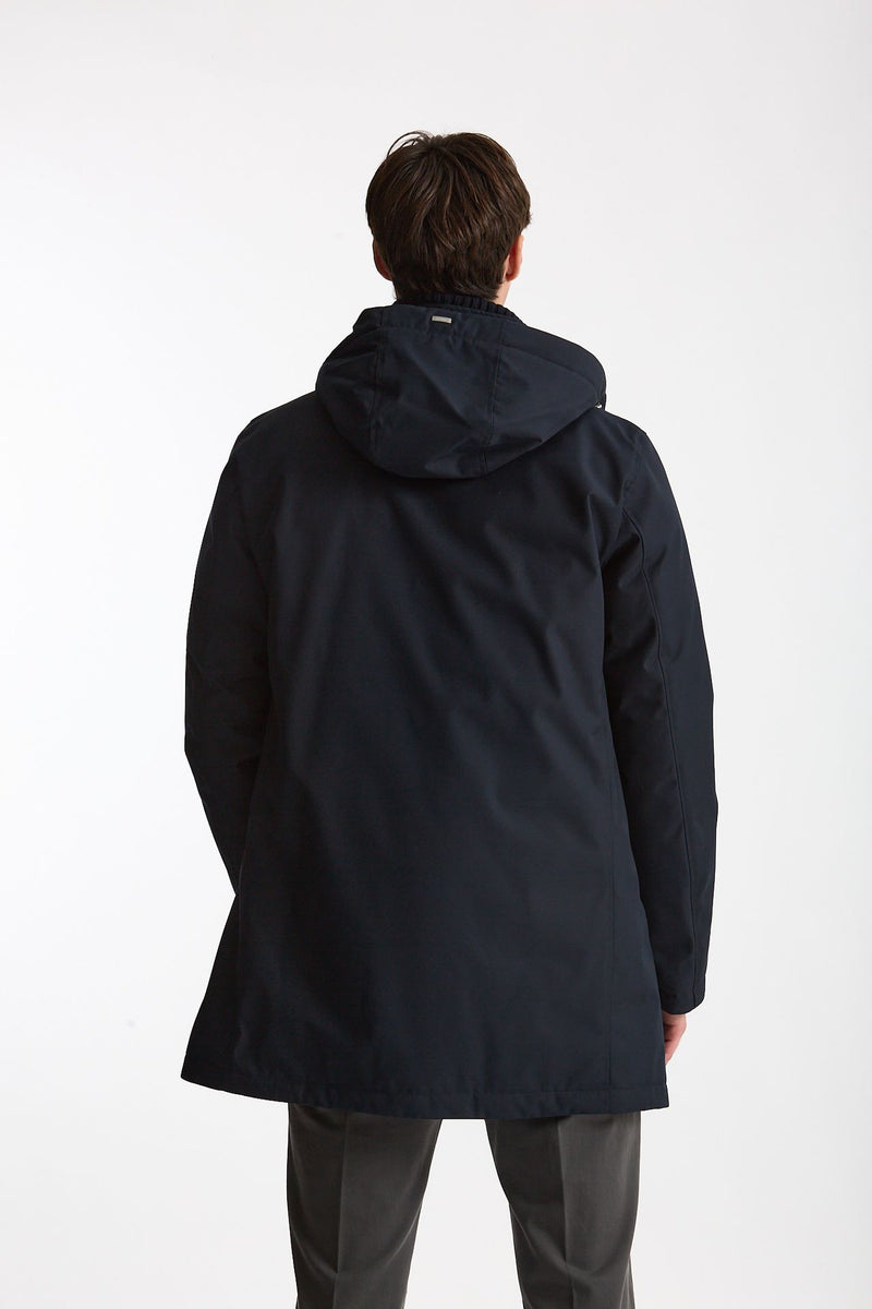 Parka in nylon e viscosa blu men Herno - 5