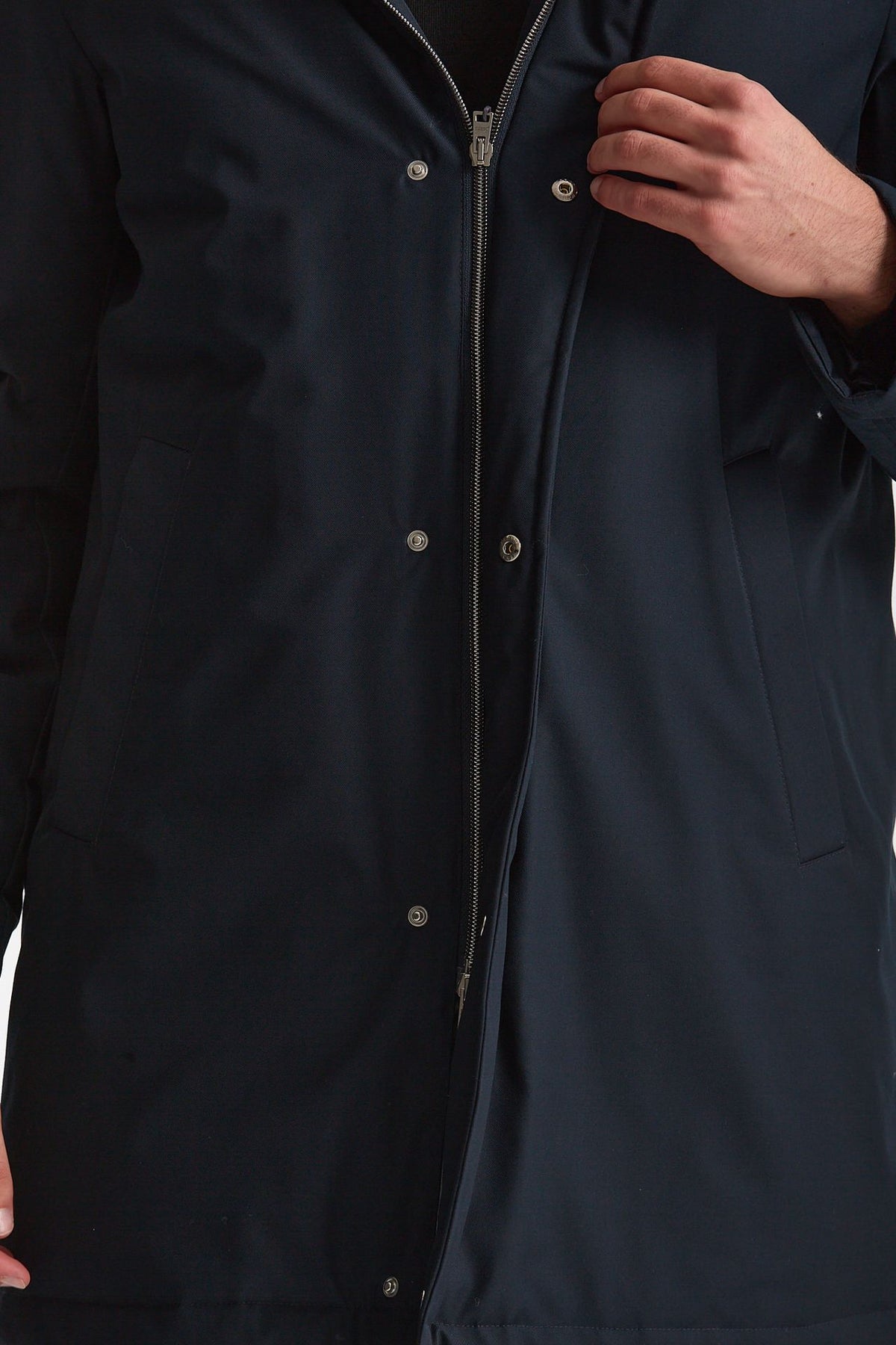 Parka in nylon e viscosa blu men Herno - 7