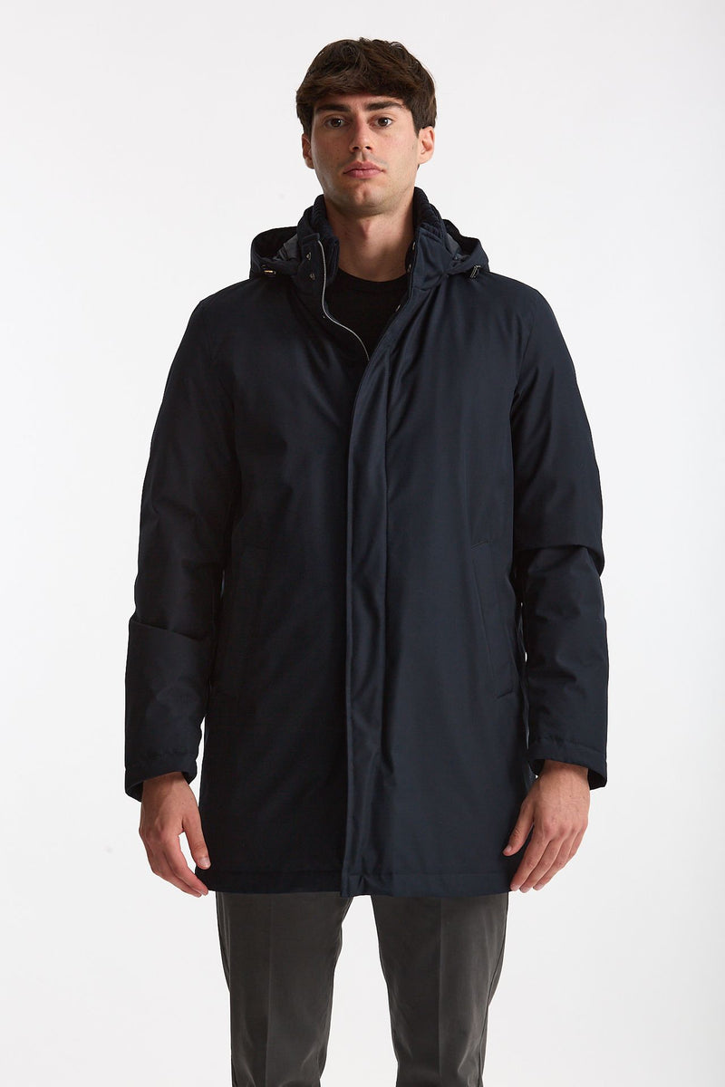 Parka in nylon e viscosa blu men Herno - 2