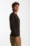 Maglia girocollo in lana rasata marrone men Hosio - 3