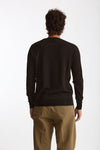 Maglia girocollo in lana rasata marrone men Hosio - 4