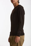 Maglia girocollo in lana rasata marrone men Hosio - 5