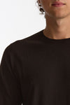 Maglia girocollo in lana rasata marrone men Hosio - 6
