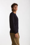 Maglia girocollo in lana rasata blu men Hosio - 3