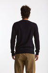 Maglia girocollo in lana rasata blu men Hosio - 4