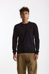 Maglia girocollo in lana rasata blu men Hosio - 2
