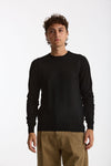 Maglia girocollo in lana rasata nero men Hosio - 2