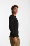 Maglia girocollo in lana rasata nero men Hosio - 1
