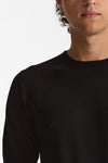 Maglia girocollo in lana rasata nero men Hosio - 5