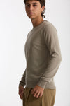 Maglia girocollo in lana rasata tortora men Hosio - 2