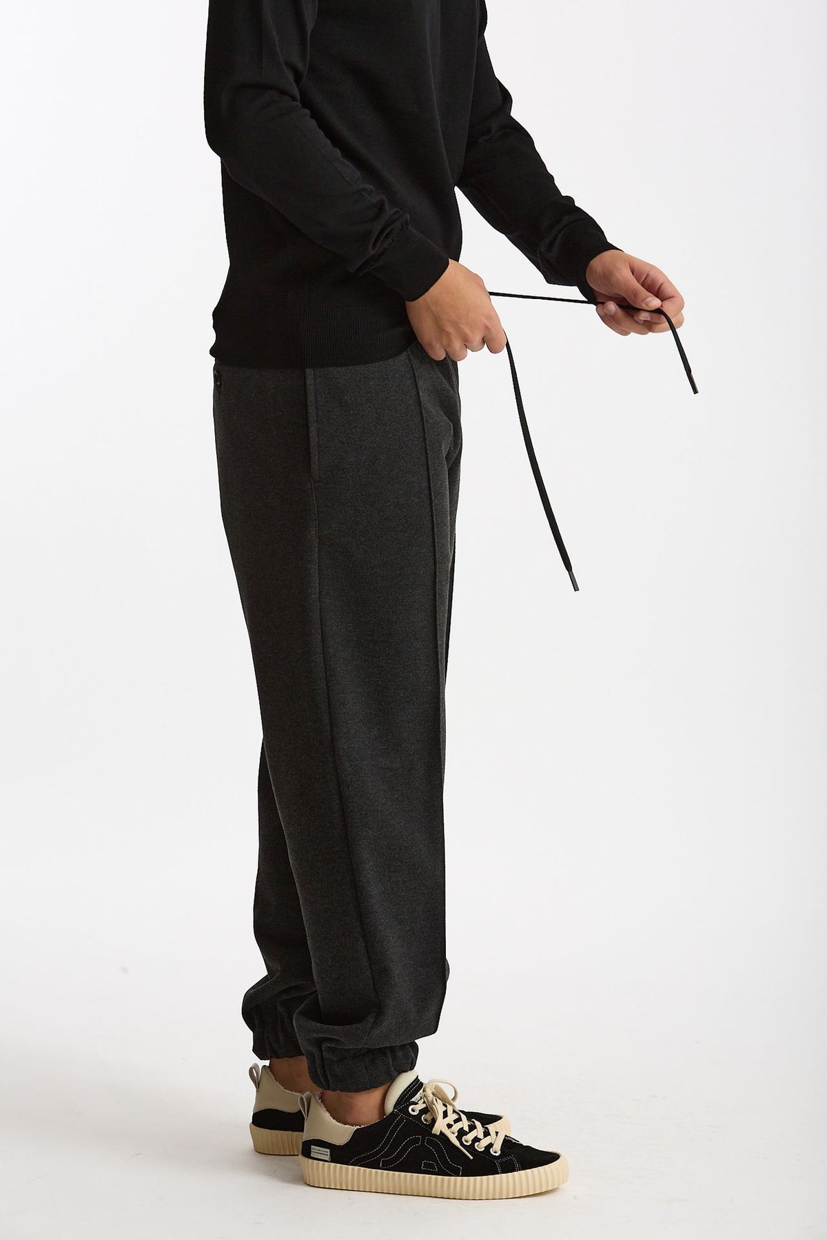 Pantalone in Jersey di viscosa grigio men Hosio - 2