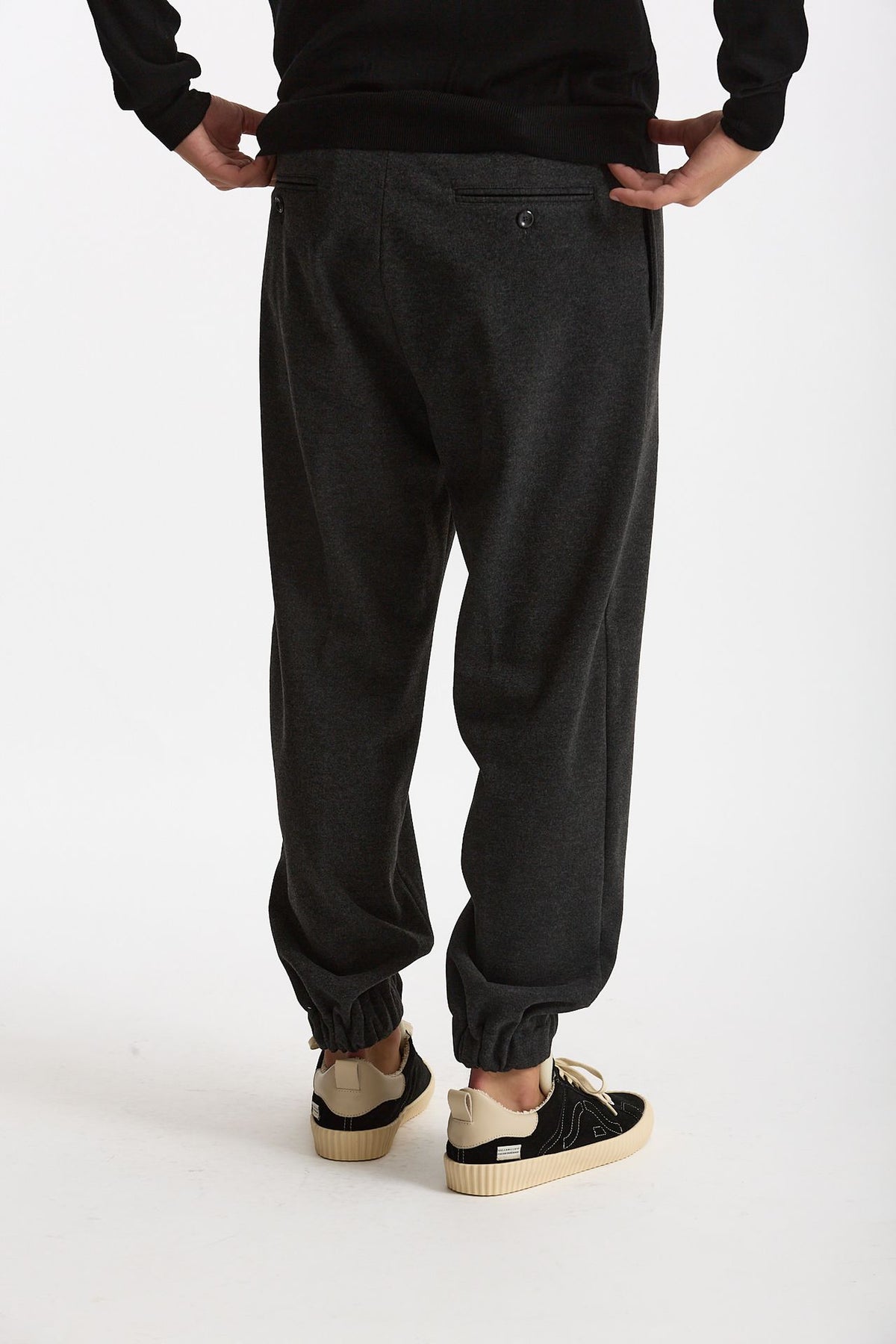 Pantalone in Jersey di viscosa grigio men Hosio - 3