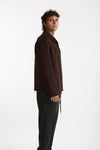 Overshirt Full zip in lana marrone men Hosio - 2