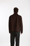 Overshirt Full zip in lana marrone men Hosio - 3