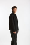 Overshirt Full zip in lana nero men Hosio - 3