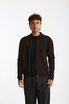 Maglia Full zip in lana merino marrone men Hosio - 1