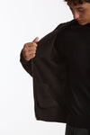 Maglia Full zip in lana merino marrone men Hosio - 6