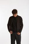 Maglia Full zip in lana merino marrone men Hosio - 7