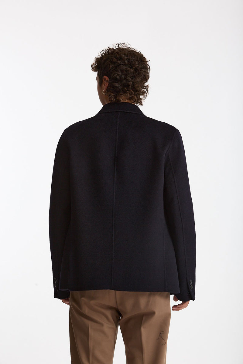 Giacca doppiopetto in lana blu men Hosio - 4