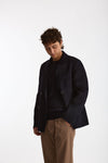 Giacca doppiopetto in lana blu men Hosio - 1