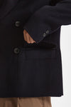 Giacca doppiopetto in lana blu men Hosio - 6