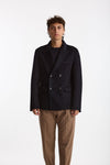 Giacca doppiopetto in lana blu men Hosio - 7