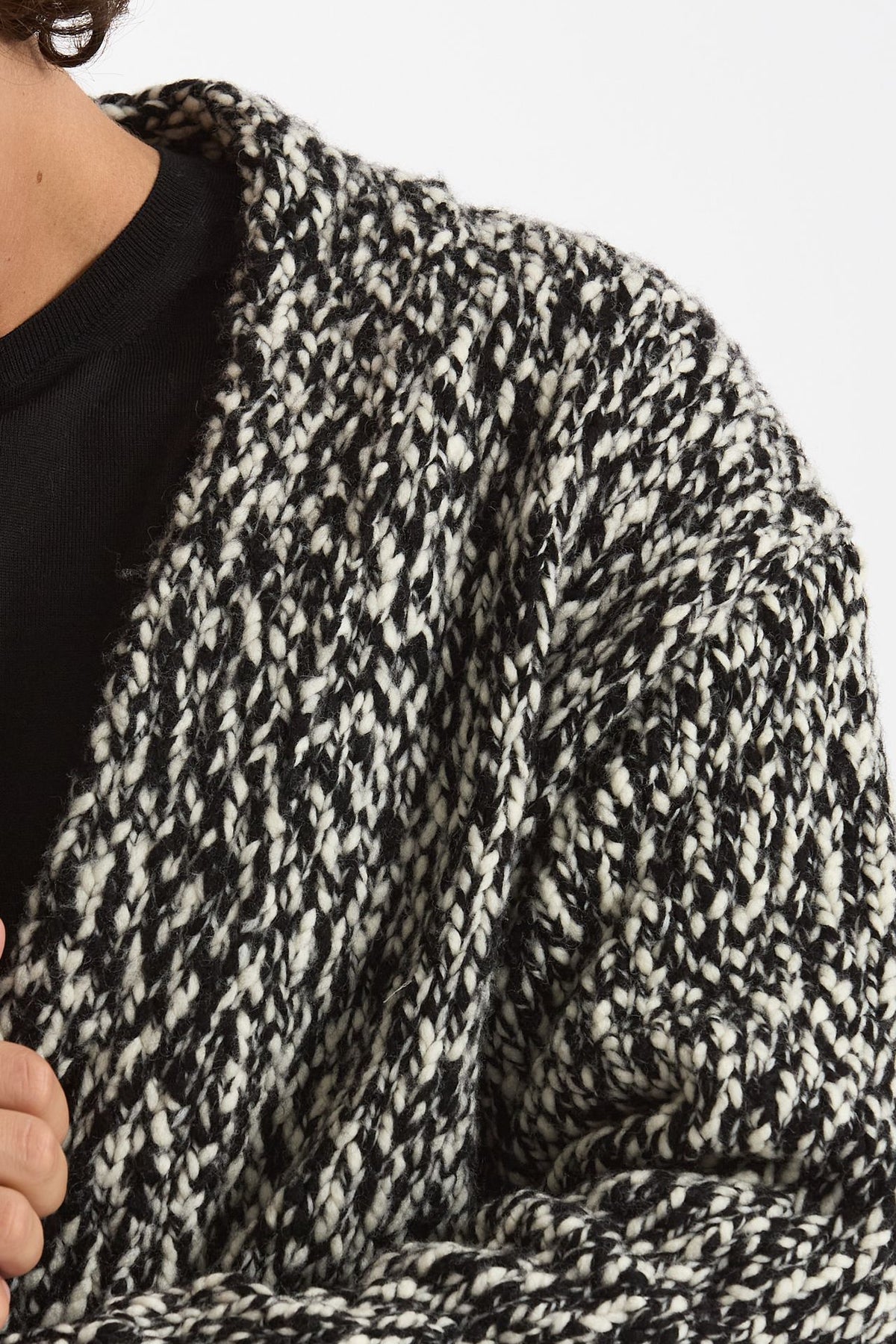 Cardigan in lana e nylon fantasia men Hosio - 7