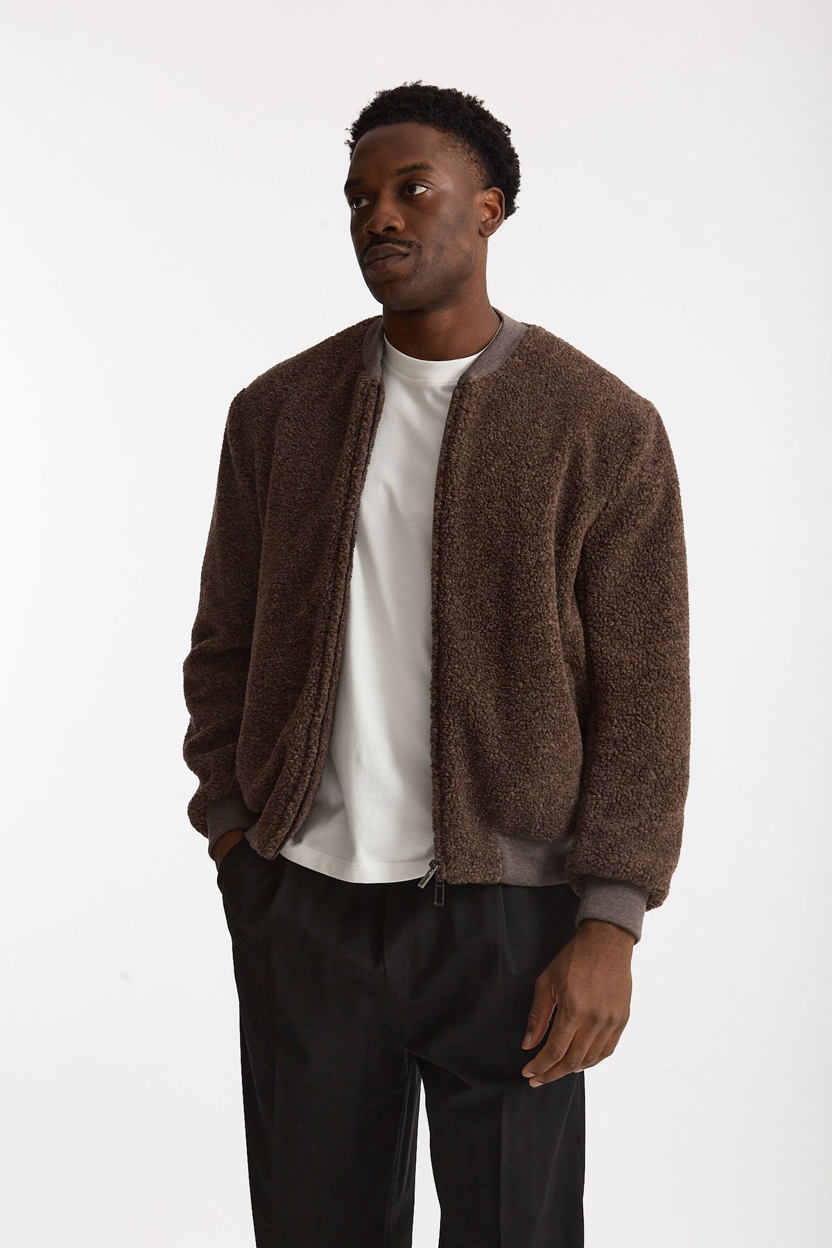 Bomber in lana marrone men Hosio - 1