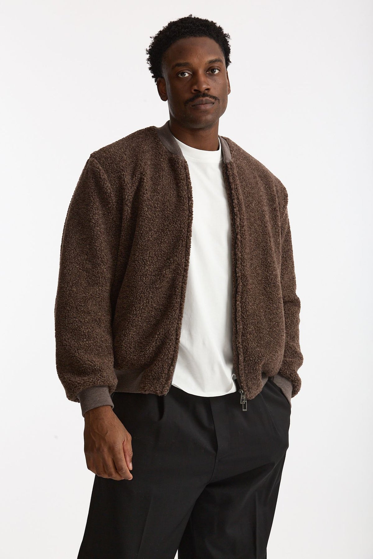 Bomber in lana marrone men Hosio - 4