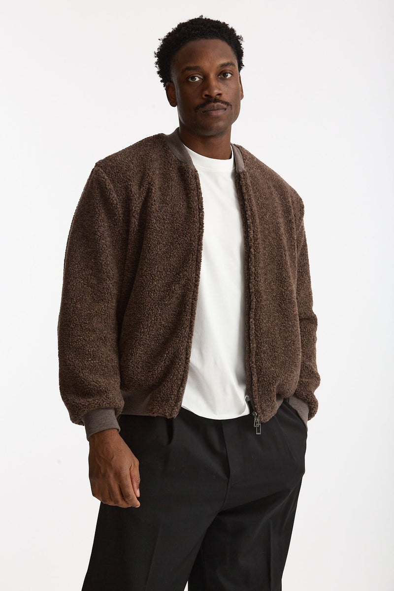 Bomber in lana marrone men Hosio - 4