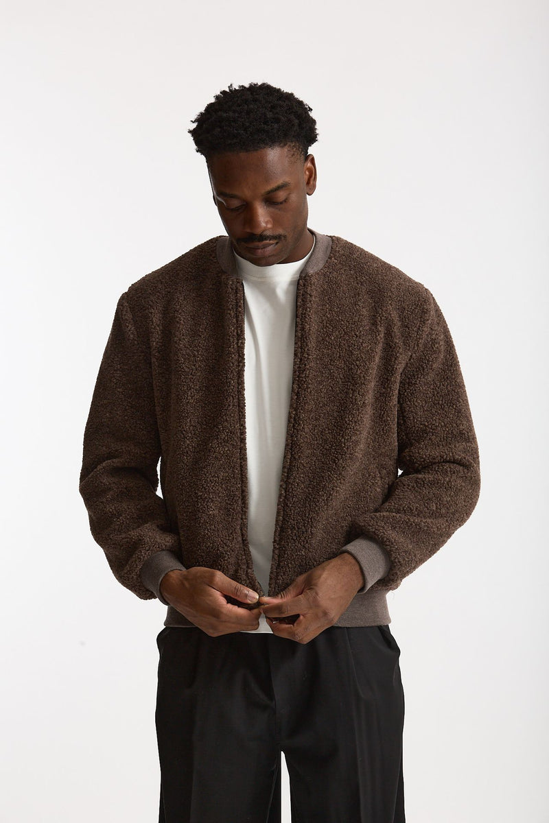 Bomber in lana marrone men Hosio - 5