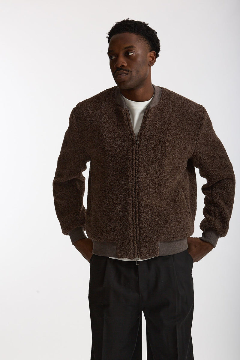 Bomber in lana marrone men Hosio - 7