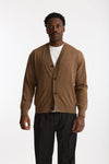 Cardigan in lana rasata cammello men Hosio - 5