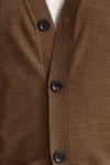 Cardigan in lana rasata cammello men Hosio - 4