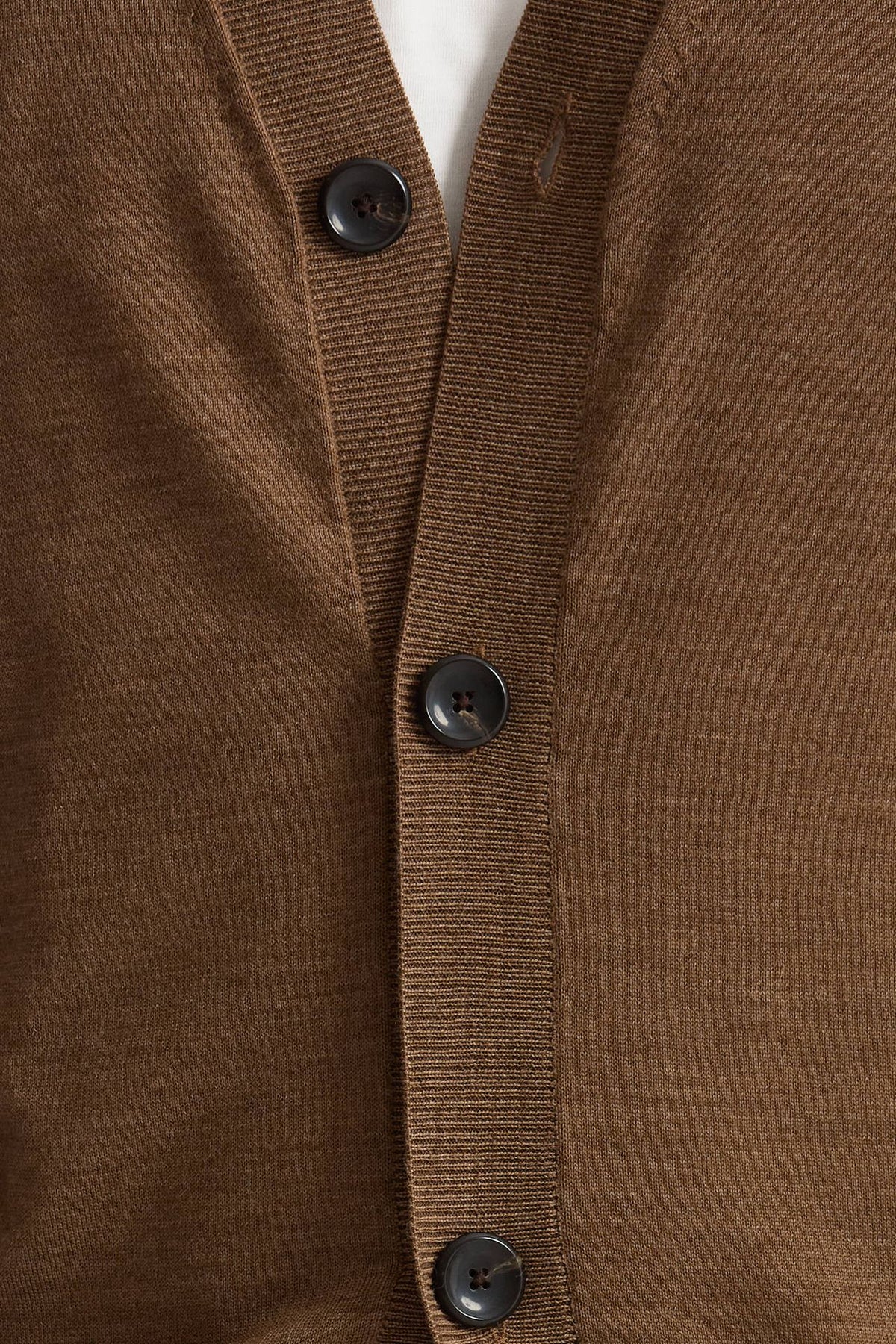 Cardigan in lana rasata cammello men Hosio - 4