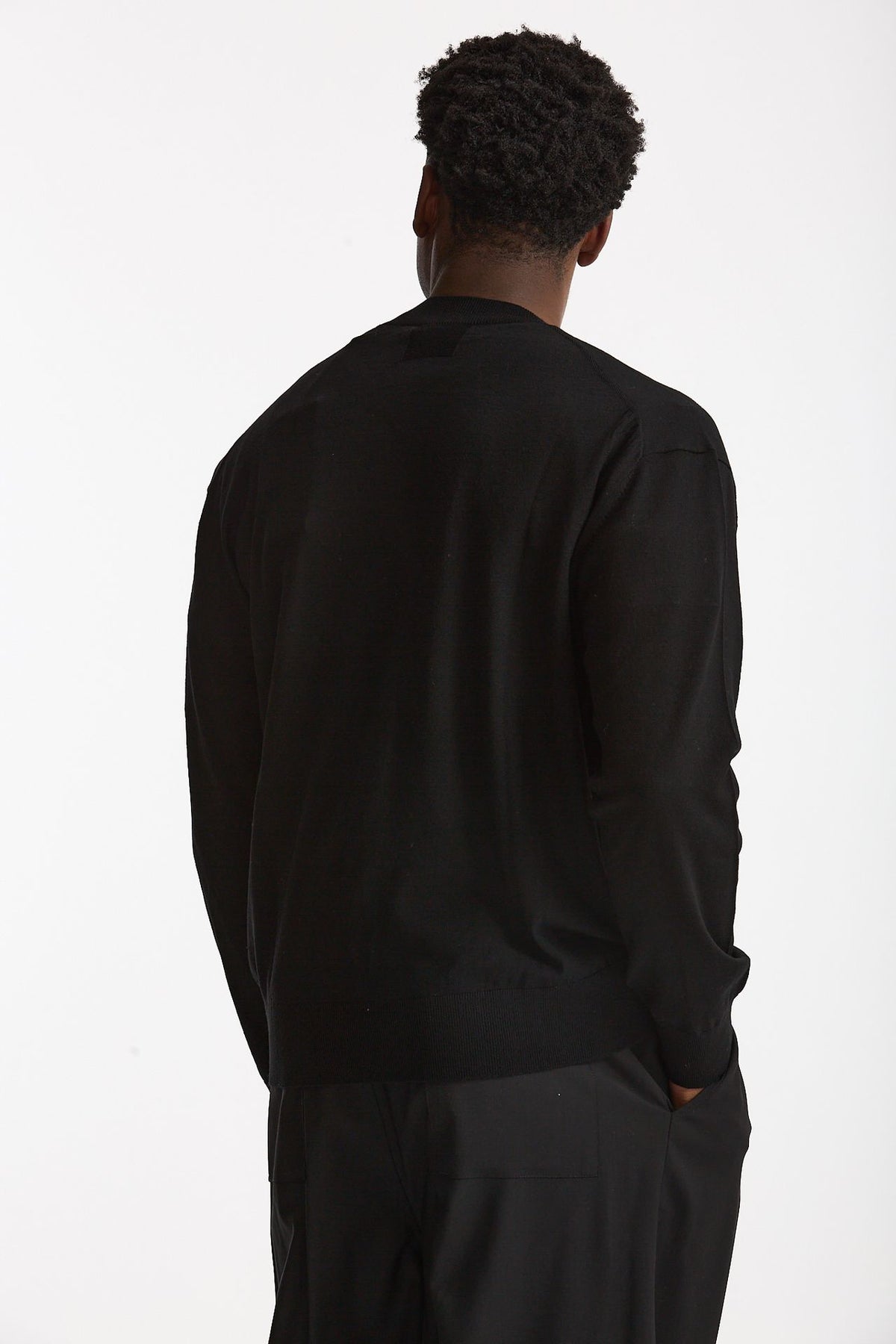 Cardigan in lana rasata nero men Hosio - 3