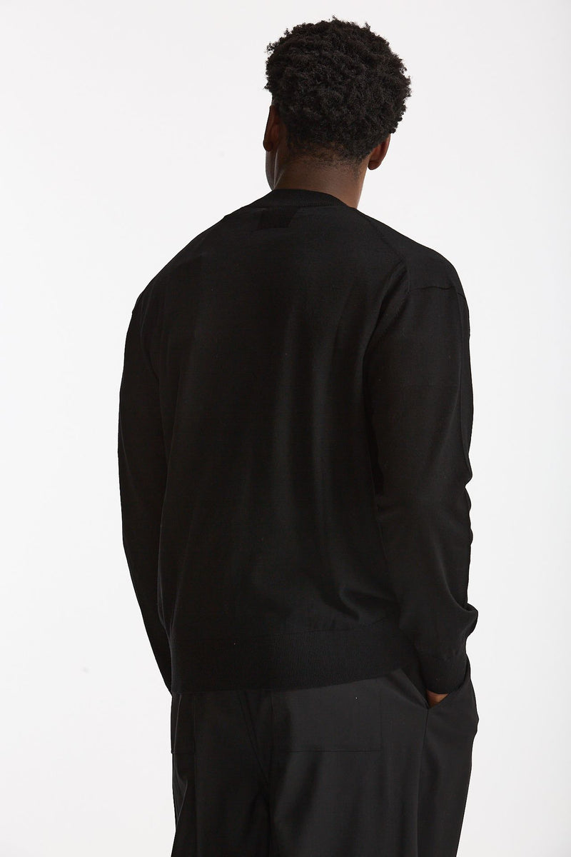 Cardigan in lana rasata nero men Hosio - 3