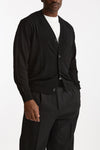 Cardigan in lana rasata nero men Hosio - 4