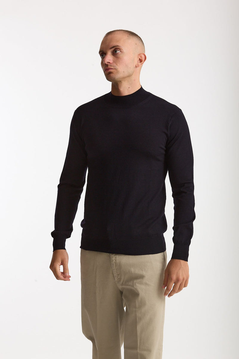 Lupetto in lana rasata blu men Hosio - 1
