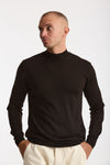 Lupetto in lana rasata marrone men Hosio - 1
