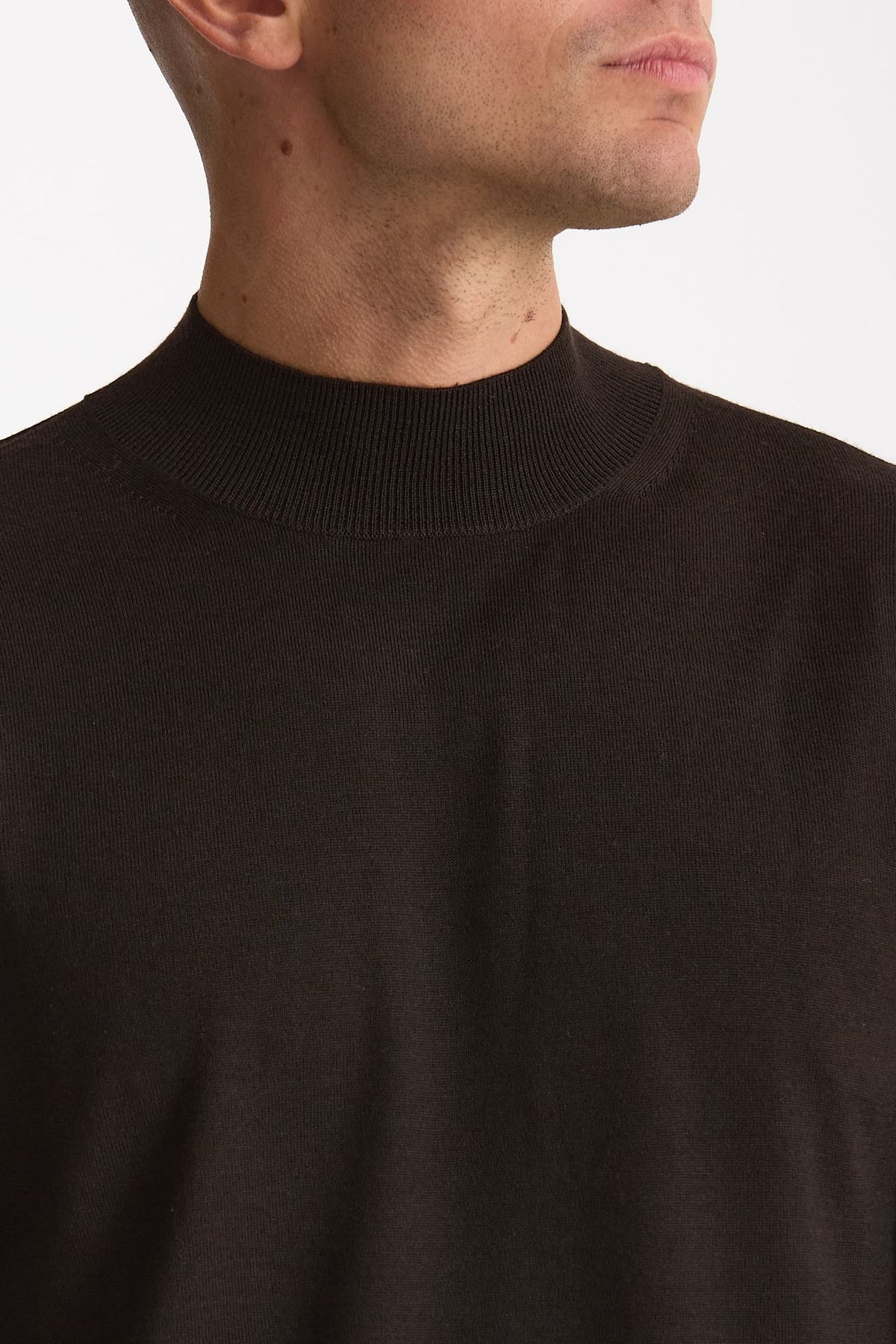 Lupetto in lana rasata marrone men Hosio - 5