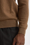 Maglia girocollo in lana cammello men Hosio - 6