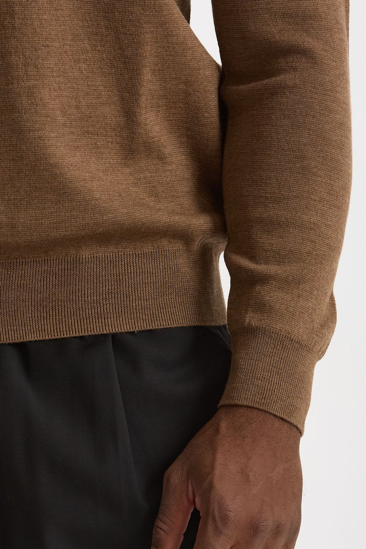 Maglia girocollo in lana cammello men Hosio - 6